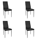 Miroytengo Pack de 4 Sillas Avat para Salón Comedor Estilo Comtemporáneo en Color Negro 43x93x43 cm
