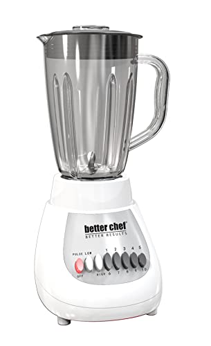 Better Chef Classic 10-speed Blender | 6-cup | BPA-free Acrylonitrile Styrene Polymer Jar (White)