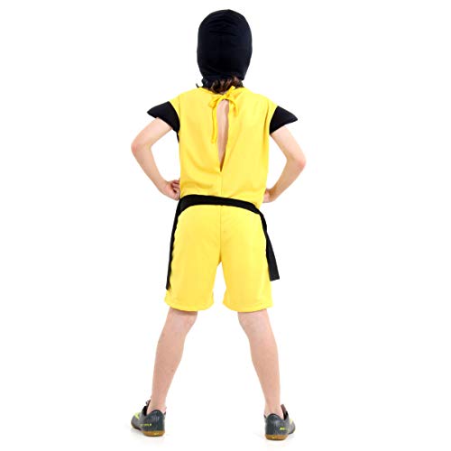Fantasia Ninja Amarelo Curto Infantil 910511-m Sulamericana Fantasias Amarelo/preto M 6/8 Anos
