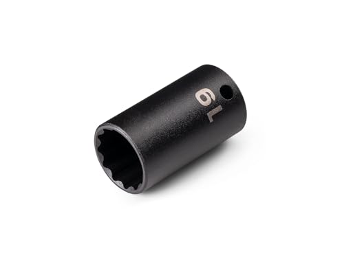 Image of TEKTON 3 /8 Inch Drive x 19 mm Semi-Deep 12-Point Impact Socket | SID14319