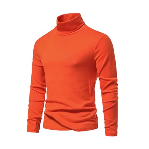 Men's Winter Turtleneck Sweater Fashion Slim Fit Knitted Solid Color Casual Pullover