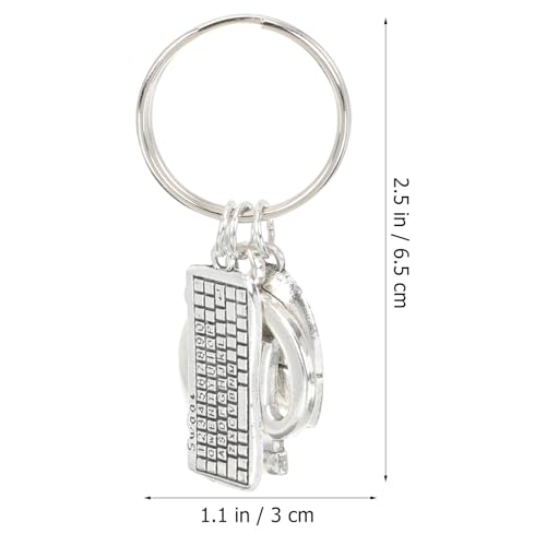 Amosfun Llavero Teclado Vintage De Metal Con DiseñO Creativo De RatóN Para InformáTicos Regalo Original Para Ingenieros Software Accesorio Decorativo Para Llaves Bolsas 2.56X1.18 Pulgadas - imagen 4