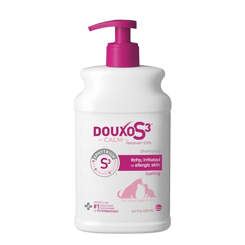 Douxo S3 Calm Shampoo, Contains 0.75% Ophytrium, Soothing, For Itchy, Irritated or Allergic Skin, For Dogs and Cats, 16.9 fl. oz. (500mL)