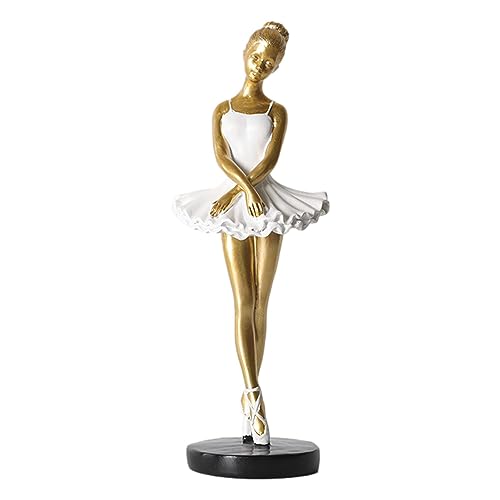 Dirfuny Ballerina Girl Figurines Ballet Dancer Statue Art Sculpture Figure Resin Home Decoration Desk Ornament for Your Desk/Bookshelf/Dinning Table
