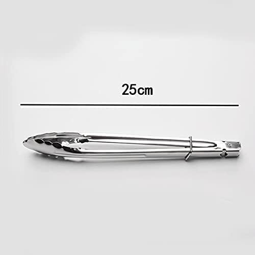 Pinzas de acero inoxidable,pinzas de cocina, Cocina for acampar (cubiertos) Tamaño: 10 pulgadas/longitud total 25 cm, freír, asar a la parrilla, ensalada, for barbacoa, pinzas for alimentos de acero i