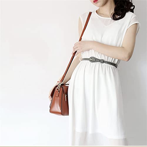 Czdyuf Ladies Thin Belt Knotted Belt Grey Pin Buckle Versatile Casual Matching Dress Pants Belt (Color : Gray, Size : 95~120Cm) #TOP2