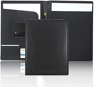 Padfolio Folder Portfolio Leather Portfolio Storage Clipboard with Cover for Legal Pad Holder Letter Size A4 Writing Padfolio Pad for Business School Office Conference Man Women(Black)