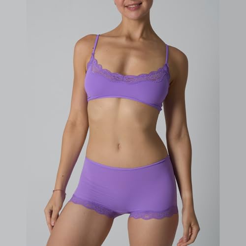 Bralette sans armatures en dentelle et boxer short confort absolu pour femme - 3
