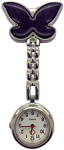Nurse Lapel Pin Watch Women's Fashion Nurse Clip-on Brooch Lapel Hanging Pocket Nurses Watch Colour:Dark Blue