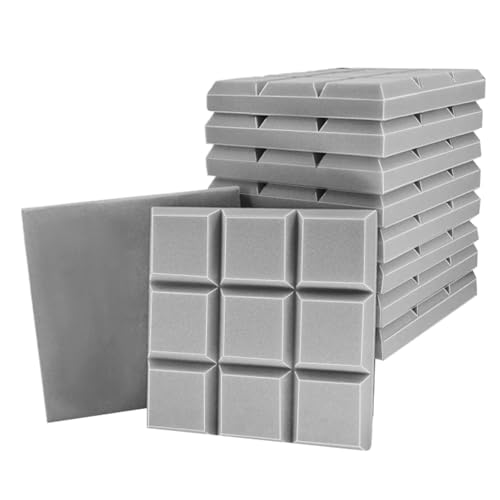 Paneles de amortiguación de ruido, espuma absorbente de sonido,10x Rolando de prueba de sonido - Almohadilla acústica 3D resistente al fuego de alta densidad de 12x12x2 pulgadas para la sala de instru
