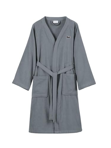 Image of Lacoste Classic Pique Cotton Terry Bath Robe, Unisex, One Size,