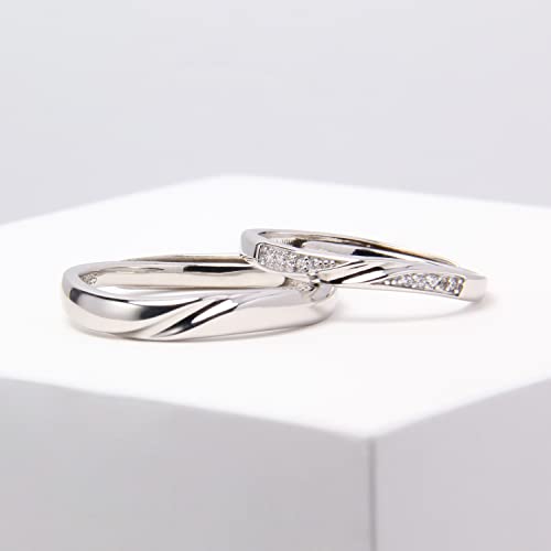 Meissa Couple Rings 925 Sterling Silver Dainty Twist Couple Bandsfor Men And Womensize Adjustable Handmade Promise Rings (3.4Mm Width) #TOP1