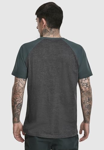 Urban Classics Raglan Contrast Tee, Maglietta Uomo, Multicolore (Charcoal/Bottle Green 02251), L - 5