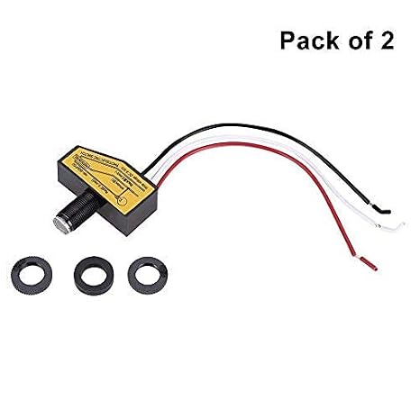 Sensor Crepuscular Sensor Crepuscular Photocell, Light Control Sensor Button Outdoor Dusk to Dawn Photocell Post Eye Light Control 12V 24V 36V 48V, Pack of 2