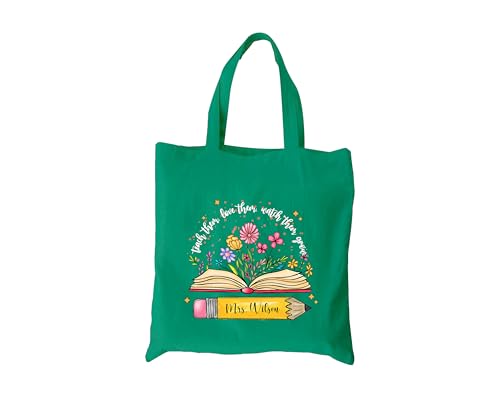 Bolso tote personalizado para profesores, diseño 'Enséñales, ámalo, obsérvalos crecer', regalo ecológico para educadores, ideal para cumpleaños, Navidad y uso diario miniatura 4