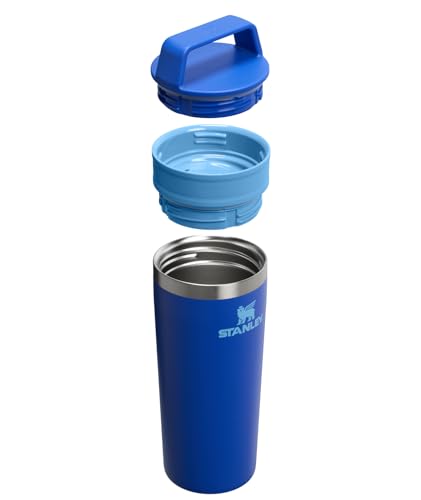 Image of STANLEY Cafe To Go Travel Mug 16 oz | Leakproof Two-Part Drink Through Lid | Tumbler Cup for Coffee, Tea and Drinks | Insulated Stainless Steel Coffee Mug | BPA-Free | Cobalt