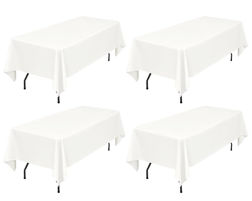 Showgeous 4 Pack Ivory Polyester 60x126 Inch Tablecloths