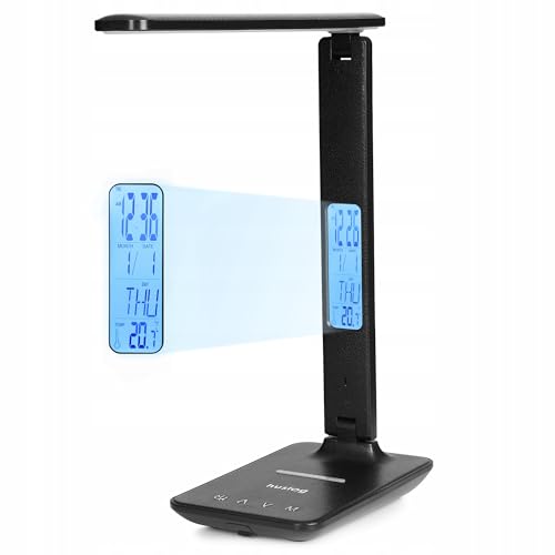 huslog Lampada da scrivania da comodino, lampada da tavolo da disegno, caricatore induttivo LED Smart