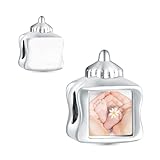 LaMenars Bottiglia Charm Personalizzato Cuore Immagine Charms 925 Sterling Silver Fit Donna Bracciale Collana Regalo Per Famiglia