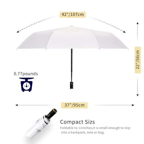 Cuby UV Sun Umbrella Compact Folding Umbrella lightweight Portable Manual Travel Umbrella for Rainproof & 99% UV Protection with Black Anti-UV Coating