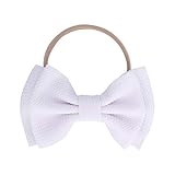 Kewl Fashion Baby Girl's Toddler 5 Inch Soft Bow-knot Nylon Hairband Headband Headdress (White)