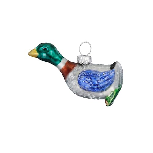 Christbaumschmuck Glas 7,5cm - Ente Figur zum Aufhängen - handbemalt...