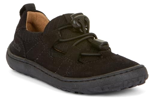 Froddo G3130243-7 - Zapatillas descalzas con cordones elásticos, piel y malla en negro, Negro , 28 EU