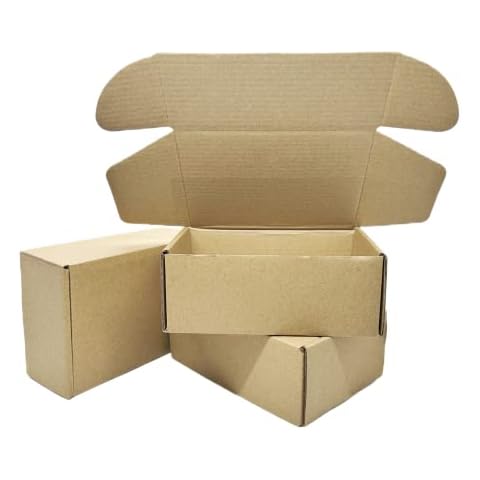 6x4x2.2 Inches Small Shipping Boxes 50 Pack Corrugated Cardboard Packaging Business Moving Mailing Box Cover