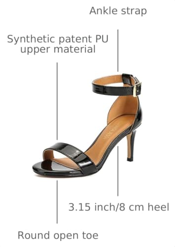 Image of MAIERNISI JESSI Unisex Men's Women's Ankle Strap Heeled Sandals, Open Toe, Buckle Closure, Kitten High Heel