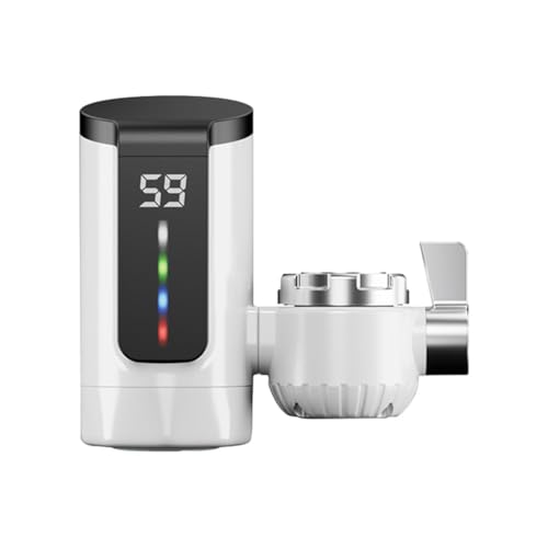 Akfldms Grifo Calentador de Agua con Pantalla Digital Dinámica de Gran Tamaño para Baño, Cocina, Calentador de Agua con Enchufe Europeo