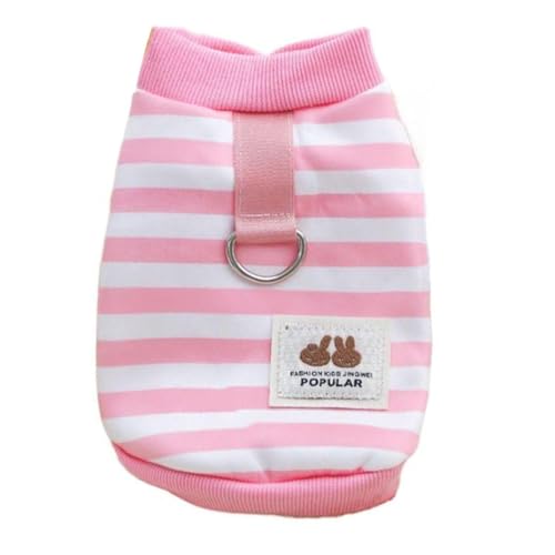 ISUPY ペット服 犬服 かわいい ジャケット コート 秋冬 裏ボア Dカン付き 小型犬 中型犬 ドッグウェア パーカー 防寒 暖かい 保温 お散歩お出かけ 着せやすい ワンちゃん 洋服 猫服 (XS,ピンク)