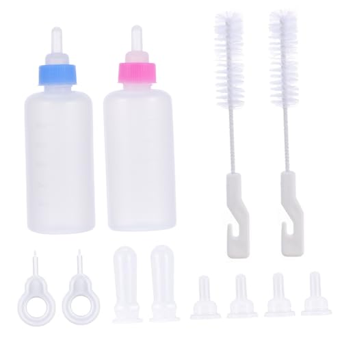 CIYODO Pet Feeding Bottles 12pc Kit for Kittens Puppies Nursing Bottles Wide Mouth