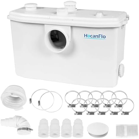 Macerator Pump 750W with Impeller Blades, High Efficiency Sewerage Pump,Basement Kitchen Bathroom Bedroom Sup Pump,Sewage Treatment Pump for Laundry and Sink Cover