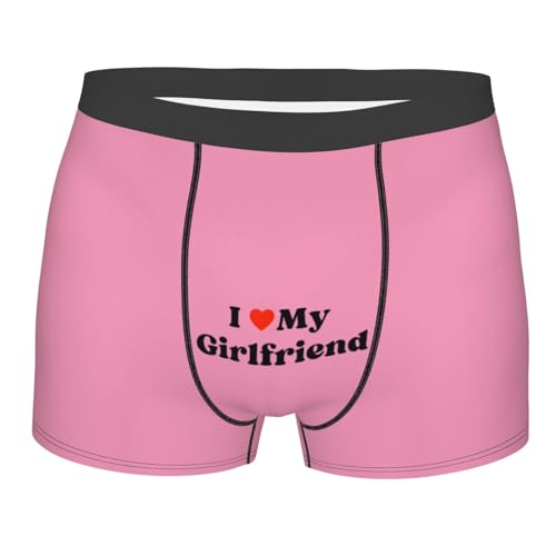 I Love My-Girlfriend Underwear I Heart Hot My G&F Valentine'S Day Birthday Boxer Brief Men Gifts Guys Mens Short Black