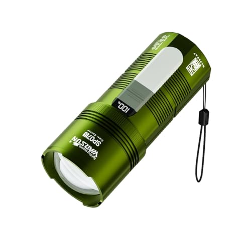 WARSUN SP07S Rechargeable Spotlight Flashlight, 2800 Lumens LED Light with Zoomable Beam and Red Light Function, Warm Side Light, 6000mAh Battery & Power Display for Camping and Outdoor Tasks