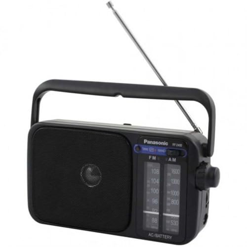 Panasonic RF-2400DEG-K Tragbares Radio mit Griff, Netz- oder Batteriebetrieb schwarz