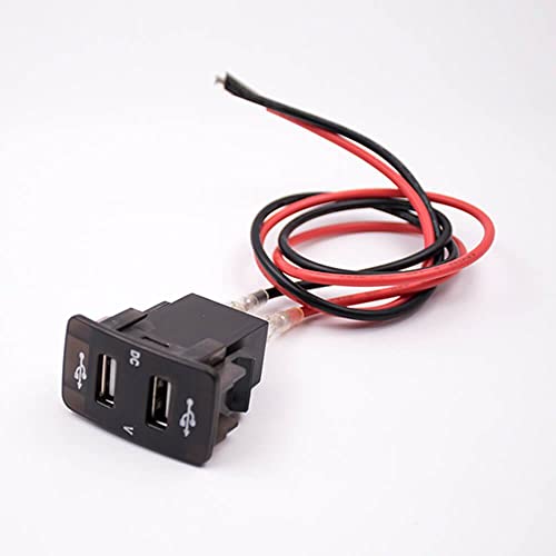 USB Car Charger Socket Cable Through Hole Dual Port Socket for Marine Truck Motorcycle Car etc