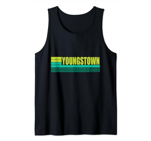 Verde Retro Vintage Youngstown City Town Ohio OH Área Camiseta sin Mangas