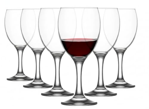 Acense 6X 340ml Red Wine Glasses – Elegant Goblets for Weddings, Christmas, and Parties, Dishwasher Safe