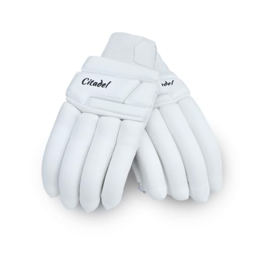 Image of WHITEDOT Sports Citadel Cricket Batting Gloves||Suitable for Boys|Small Left Hand||White| Leather