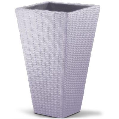 Plant Pot Rattan-Look Flower Plants Box - 40x40x70cm Taupe Large Planter Square Box
