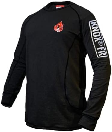 Knox FR Shirts for Men, Blemish Double Stitched Long Sleeve Crew Shirt, NFPA2112 Light Weight Welding Shirt