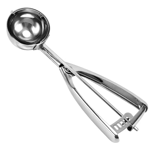 Large Cookie Scoop. 3 Tbsp Cookie Scoop for Baking, Cookie Dough Scoop, Cupcake Scoop, 2 3/32 inches / 53 mm Ball, 18/8 Stainless Steel, Secondary Polishing