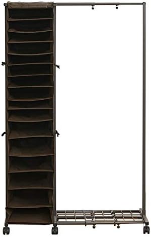 Amazon 伸縮式 ハンガーパイプ付き ワイシャツラック ブラウン たたんでしまいたいシャツ ニットとハンガーに掛けたいジャケット ワンピース をひとまとめに ハンガーラック オンライン通販