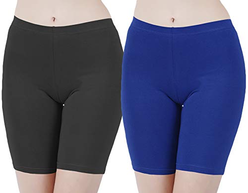 Image of Buy That Trendz Cotton Lycra Tight Fit Stretchable Cycling Shorts Womens | Shorties for Active wear /Exercise /Workout /Yoga /Gym /Cycle /Running Red Grey Combo Pack of 2
