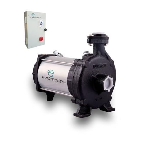 Image of EUROMOLTEN 1hp Open well Submersible water Pump (ISI Certified), Dual Carbon Bush Technology, 100 Percent Fine Copper Winding, Heavy Duty Pump (15 months Warranty-Value flow)