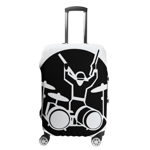 Carry on Luggage Cover Drummer Suitcase Covers for Luggages Tsa Approved Travel Luggage Sleeve Protector Elastic Suitcase Protector Anti-Scratch Washable Fits 19-30 Inch Case -S