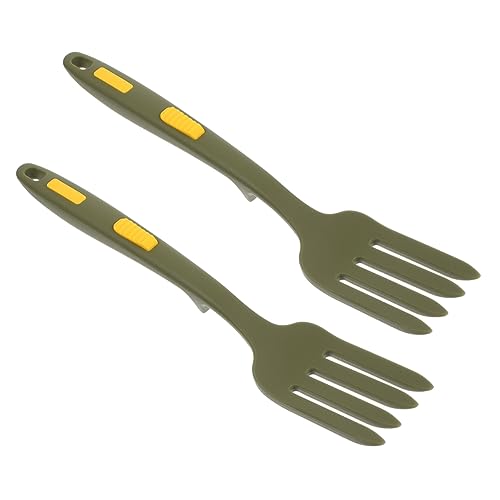 Garneck Ergonomic Silicone Forks 2 Pack Dinner Forks Salad Forks Spaghetti Forks for Home and Kitchen