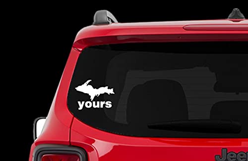 Tamzam - Up Yours Michigan Upper Peninsula Decal Vinyl Sticker White Cars Trucks Vans Suv Laptops Walls Glass Metal - 5.5 Inches #TOP28