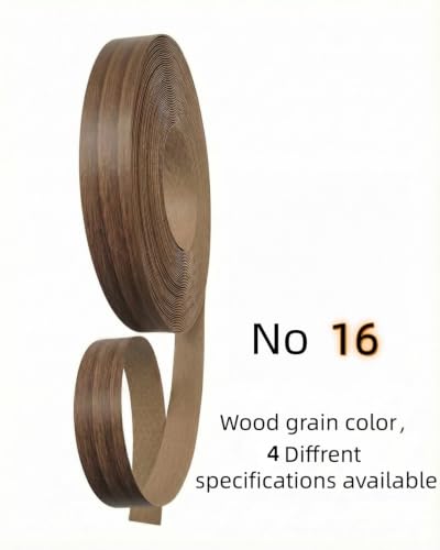 Image of HGKJHFmelamine Edging Tape. pre Coated with hot melt Adhesive Flexible Veneer Edge Edging, Used for Cabinet and Furniture Maintenance (No16-Wood Grain Color, 1.81cm*7.6m)